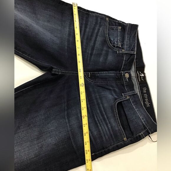 7 For Allmankind The Straight Denim Jeans Straight Leg New Size 32 - Picture 11 of 12
